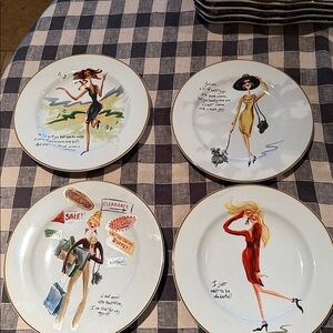 Sakura glamour girls 4 Dessert/salad plates with box